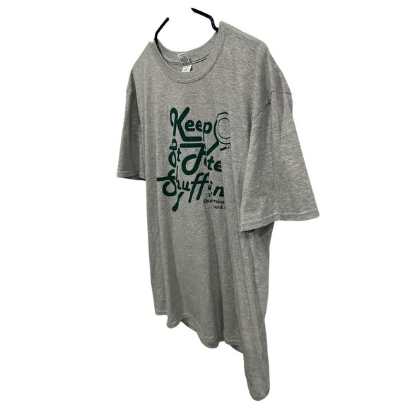 Keep St Pete Shufflin Tee Shirt Gildan Softstyle Gray Green Sz XL - Picture 3 of 9